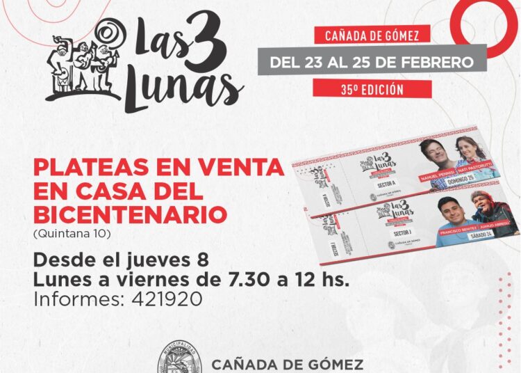 Desde mañana comienza la venta de plateas para «Las Tres Lunas»
