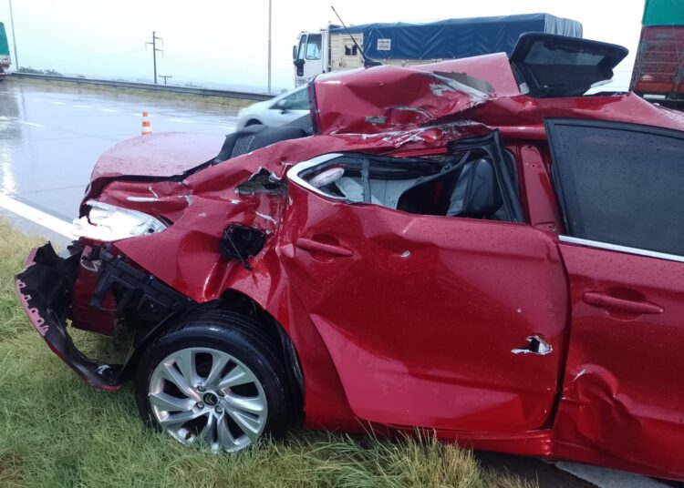 Fuerte accidente en el km 357 de la autopista Rosario-Córdoba