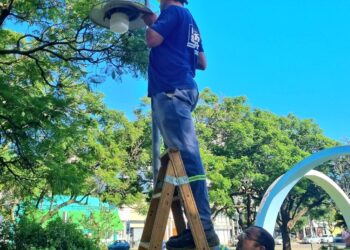 La municipalidad de Cañada de Gómez continúa la reposición de luminarias en espacios públicos