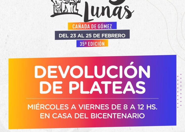 Atención: información importante sobre reintegro de plateas de Las Tres Lunas