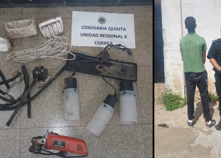 Allanamiento en Correa: detuvieron a un hombre por robo de griferías y cableado