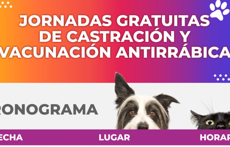 Cañada de Gómez: Cronograma de vacunación antirrábica y castraciones para abril