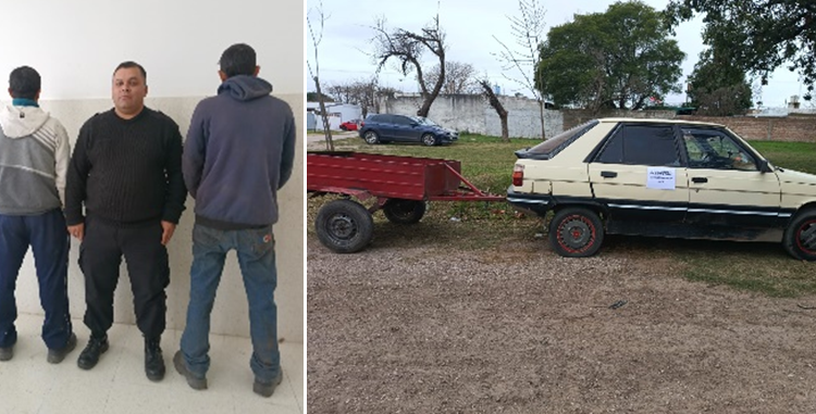 Aprehendieron a dos hombres por robo de bolsas de cemento de una casa en construcción