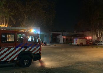 Principio de incendio en el sector de talleres de la Fundación Nova de Cañada de Gómez