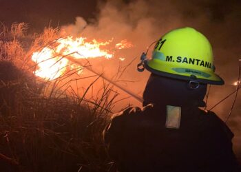 (Video) Cañada de Gómez: Impresionante incendio en zona rural en cercanías del acceso de ruta 91 y autopista