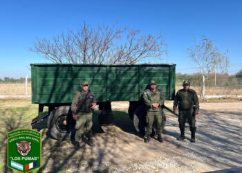 Cañada de Gómez: Los Pumas hallaron en un baldío un acoplado agrícola que había sido robado