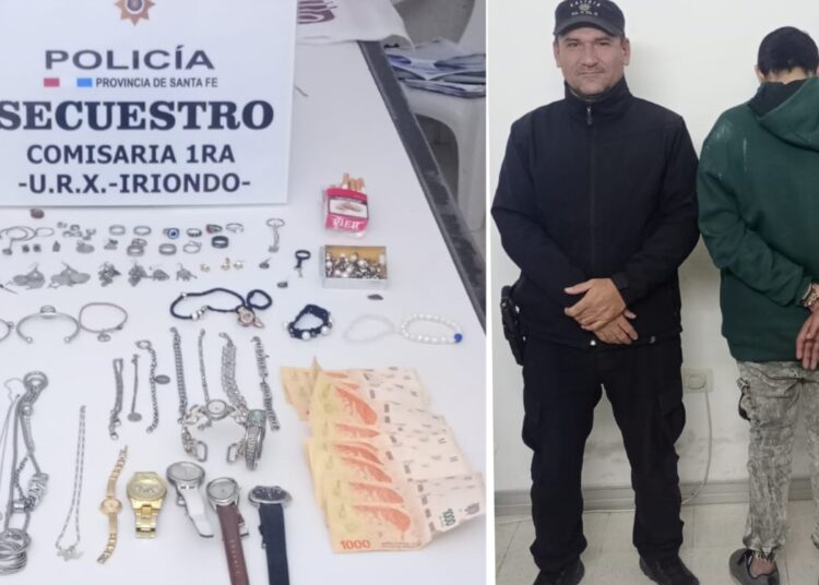 Cañada de Gómez: Un delincuente fue detenido por robo de joyas