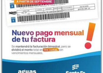 ATENCIÓN: Aguas Santafesinas implementa el pago mensual de sus facturas