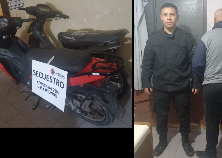 Cañada de Gómez: circulaba con una motocicleta con pedido de secuestro por robo en Rosario