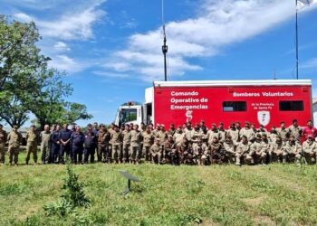 Bomberos de Cañada de Gómez participaron en un ejercicio con el Ejército Argentino en San Nicolás
