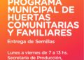 Comienza la entrega de semillas del Programa Municipal de Huertas