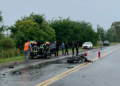 Grave colisión entre un auto y una moto en el kilómetro 374 de la Ruta 9