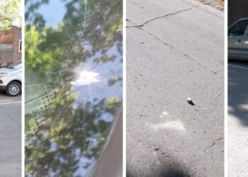 Cañada de Gómez: Le rompieron el cristal del auto con una baldosa proveniente de una escuela y nadie se quiere hacer cargo