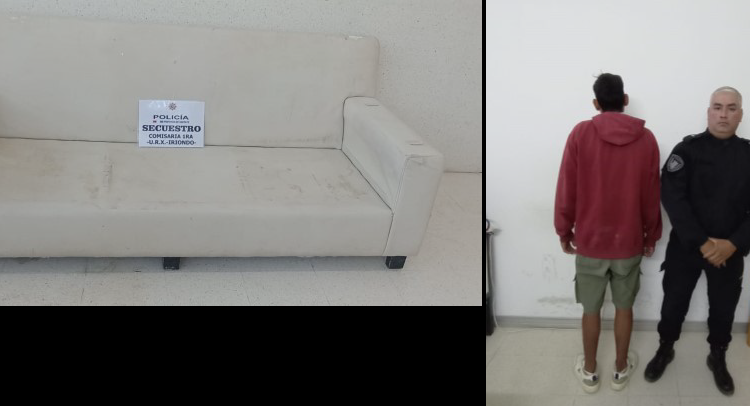 Cañada de Gómez: caminaba por la vía pública transportando un sillón que habría sido robado de una vivienda deshabitada