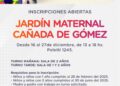 Cañada de Gómez: comunicado sobre las inscripciones para niños y niñas que asistan al Jardín Maternal 2025