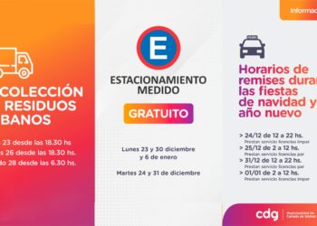La Municipalidad de Cañada de Gómez informa cómo se prestarán los servicios durante los feriados por las fiestas de Navidad y Año Nuevo