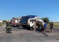 Choque entre dos camiones sobre el cruce de Ruta 9 y Ruta 91
