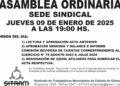 Sitram convoca a la Asamblea Ordinaria en su sede sindical