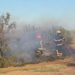 Incendio en un campo de soja al norte de Cañada de Gómez