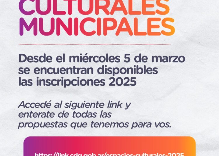 Inscripciones a espacios culturales municipales