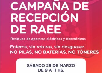 La Municipalidad de Cañada de Gómez informa que se recepcionarán Residuos de Aparatos Eléctricos y Electrónicos