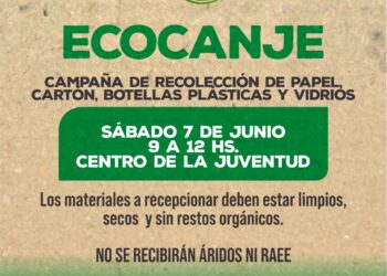 La Municipalidad de Cañada de Gómez llevará a cabo una jornada de Ecocanje