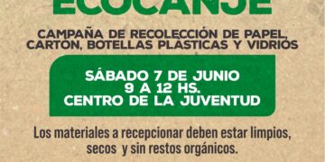 La Municipalidad de Cañada de Gómez llevará a cabo una jornada de Ecocanje