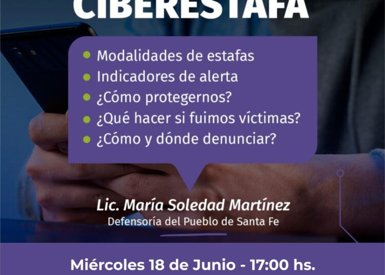 La Defensoría del Pueblo de Santa Fe brindará una charla sobre prevención y ciberestafas