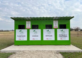 Instalaron dos nuevas estaciones de reciclado en Cañada de Gómez