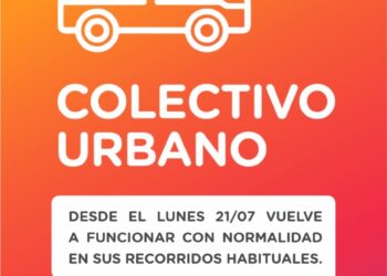 Anuncio sobre el recorrido del colectivo urbano municipal a partir del lunes