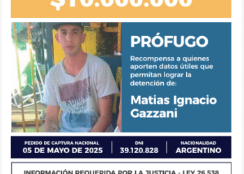 El Ministerio de Seguridad Nacional ofrece una recompensa de 10 millones para capturar a Matías Gazzani, líder de la banda rosarina “los menores”