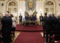 El Presidente le tomó juramento al nuevo ministro del Interior, Lisandro Catalán