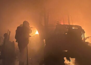 Incendio de un galpón rural al sur de Cañada de Gómez