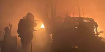Incendio de un galpón rural al sur de Cañada de Gómez