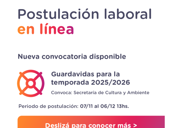 La municipalidad de Cañada de Gómez convoca a guardavidas para la temporada de verano 2025-2026