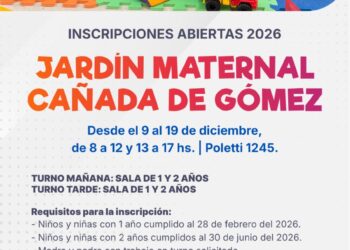 YA ESTÁN ABIERTAS LAS INSCRIPCIONES 2026 AL JARDÍN MATERNAL MUNICIPAL