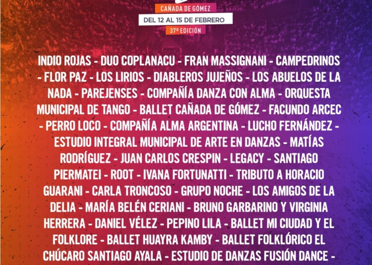 La municipalidad de Cañada de Gómez confirmó la grilla y programación completa para el Festival Las Tres Lunas 2026