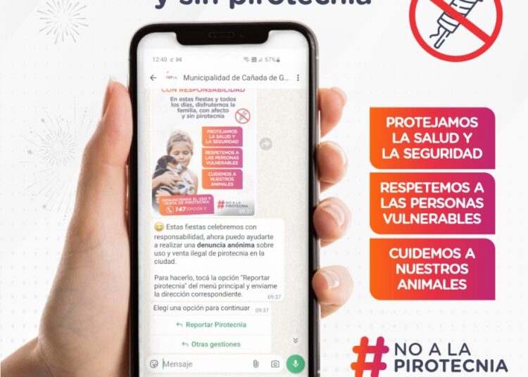 La Municipalidad de Cañada de Gómez incorporó un nuevo canal para realizar denuncias anónimas por venta y manipulación de pirotecnia