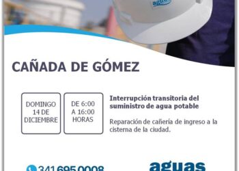 Aguas Santafesinas informa a sus usuarios que realizará tareas de reparación sobre la cañería de ingreso a la cisterna de la ciudad