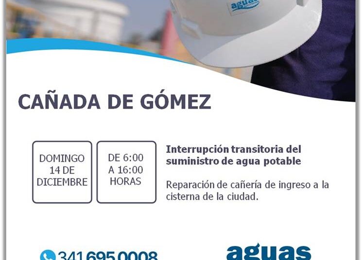 Aguas Santafesinas informa a sus usuarios que realizará tareas de reparación sobre la cañería de ingreso a la cisterna de la ciudad