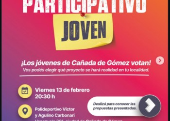 Presupuesto participativo joven: los jóvenes votan y definen el próximo proyecto para Cañada de Gómez