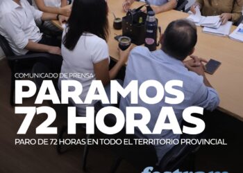 FESTRAM COMUNICA: PARO DE 72 HORAS EN TODO EL TERRITORIO PROVINCIAL