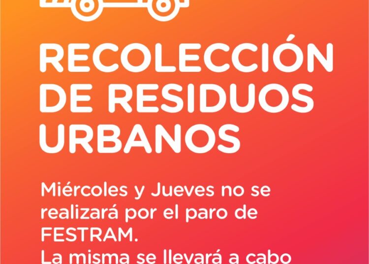 Recolección de residuos en Cañada de Gómez debido al paro de Festram del miércoles y el jueves