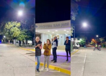 La Municipalidad de Cañada de Gómez dejó inauguradas las nuevas luminarias LED frente al Hospital San José