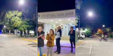 La Municipalidad de Cañada de Gómez dejó inauguradas las nuevas luminarias LED frente al Hospital San José