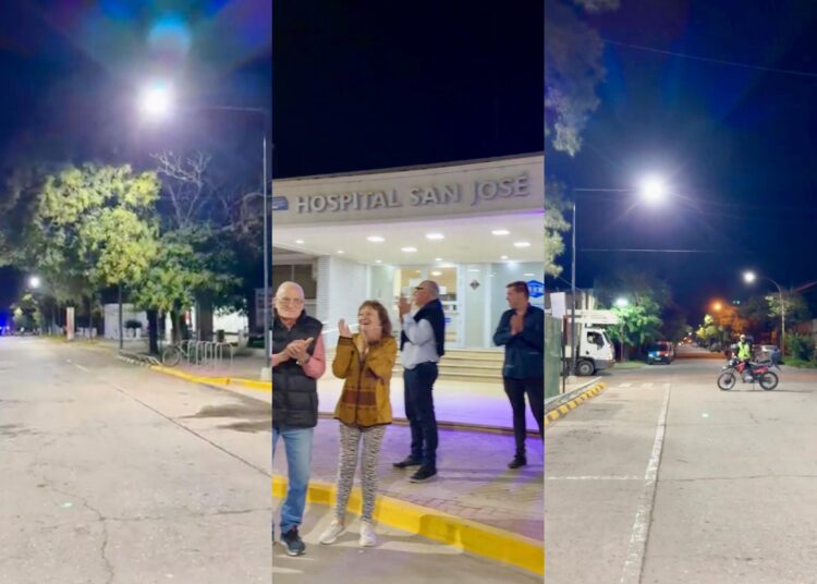 La Municipalidad de Cañada de Gómez dejó inauguradas las nuevas luminarias LED frente al Hospital San José