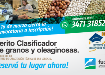FUDECA abre la inscripción a la Carrera: Perito Clasificador de Granos y Oleaginosas