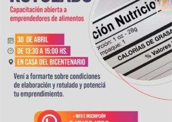 Invitan a participar del Taller de Rotulado destinado a emprendedores del rubro alimenticio