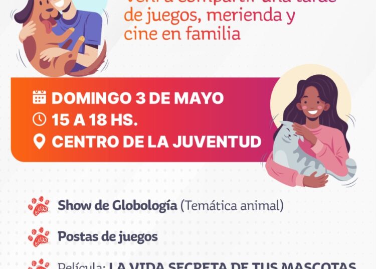 La municipalidad de Cañada de Gómez invita a a disfrutar de “Domingo de Pelos” en el centro de la Juventud