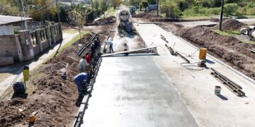 La municipalidad de Cañada de Gómez avanza con una obra de pavimentación de calle Oroño